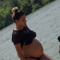 Pregnant bikini girls