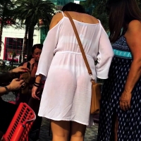 VTL in see through dress