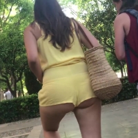 Yellow romper hottie