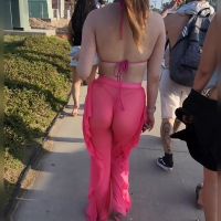 Pale ass in g-string