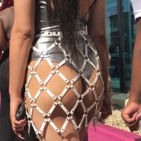 Redbone babe in thong