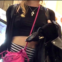 Blonde with hard nipples and no bra