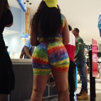 Colorful ebony ass