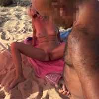 Mature blonde orgy at the beach