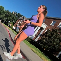 Pretty candid college girl in a purple spandex shorts outfit on campus College Blond Blue Spandex Bikers Chase 4k.mp4-2025-04-17-16h38m54s228.jpg