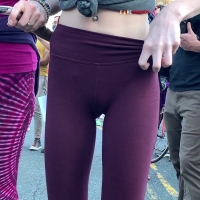 Skinny babe with camel toe