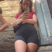 Candid brunette amusement park teen with a nice booty, vtl and camel toe in spandex shorts AP Aerie Spandex Shorts.mp4-2026-04-18-08h44m10s369.jpg