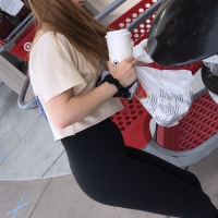 Redhead in Lulus outside Target Redhead in Lulus
