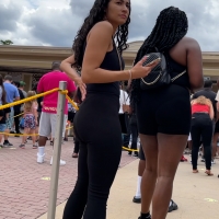Whooty and thong line in line