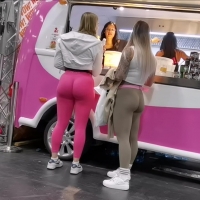 Two blonde asses
