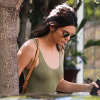 Kendall Jenner in West Hollywood with pokies and in tight jeans Kendall Jenner with pokies and in jeans