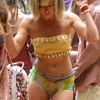 Sexy ass girl showing cheeks, nipples and camel toe at the 2015 Oregon Country Fair and bonus see through nipples girl and camel toe Sexy ass girl at Oregon Country Fair in 2015