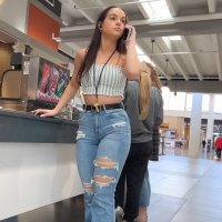 Pretty mall employee