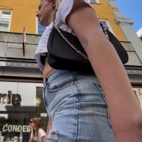 Hot blonde upblouse