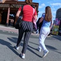 Big booty in striped pants