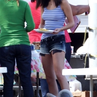 Selena Gomez getting some food braless and in shorts on the set of Spring Breakers 14.jpg