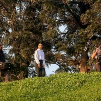 Vanessa Hudgens filming a sportswear ad in LA in tight green leggings 12.jpg