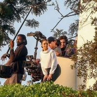 Vanessa Hudgens filming a sportswear ad in LA in tight green leggings 23.jpg