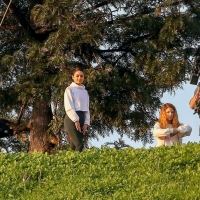 Vanessa Hudgens filming a sportswear ad in LA in tight green leggings 34.jpg