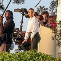Vanessa Hudgens filming a sportswear ad in LA in tight green leggings 40.jpg