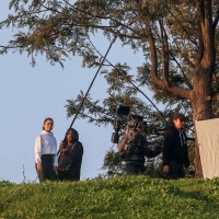 Vanessa Hudgens filming a sportswear ad in LA in tight green leggings 47.jpg