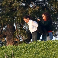 Vanessa Hudgens filming a sportswear ad in LA in tight green leggings 49.jpg