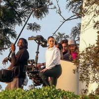 Vanessa Hudgens filming a sportswear ad in LA in tight green leggings 51.jpg