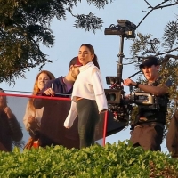 Vanessa Hudgens filming a sportswear ad in LA in tight green leggings 55.jpg