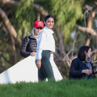 Vanessa Hudgens filming a sportswear ad in LA in tight green leggings 77.jpg