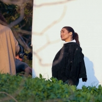 Vanessa Hudgens filming a sportswear ad in LA in tight green leggings 74.jpg