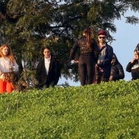 Vanessa Hudgens filming a sportswear ad in LA in tight green leggings 80.jpg