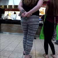 Patterned leggings booty at the mall