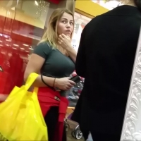 Mall blonde with big tits