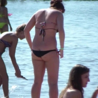 Ass crack on the beach