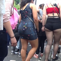 Sweet booty in Pacman skirt