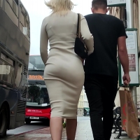 Blonde bubble in dress