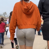 Brunette vtl in grey shorts