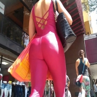 Pink spandex hottie