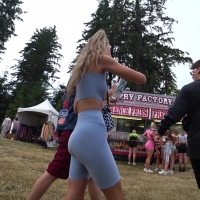 Skinny blonde raver