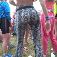 Raver chick in patterned leggings