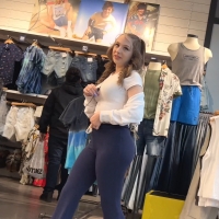 Cute candid store employee in blue flared leggings with a sexy bubble and vtl vid_450.mkv_20220501_201459.356.jpg