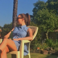 Candid pics of Laura the skinny fake tits chav in blue dress Laura skinny fake tits chav in dress