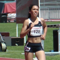 Cute brunette track girl