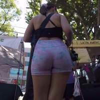 Pink yoga shorts