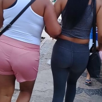 Latina teen in grey leggings