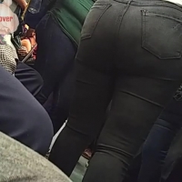 Fat booty in black jeans