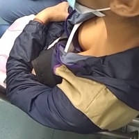 Downblouse on the bus