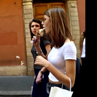 Sexy girl eating ice cream
