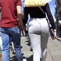 Blonde with a wedgie