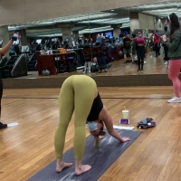 Sexy yoga blonde